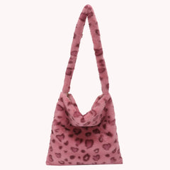 Plush Animal Pattern Hobos Shoulder Bag