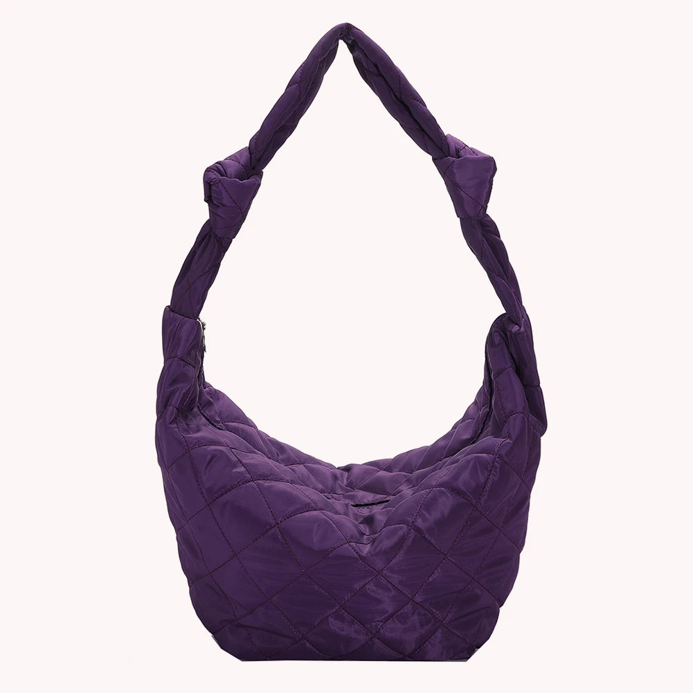 Women Top-handle Handbags Solid Cotton Padded Top-handle Totes