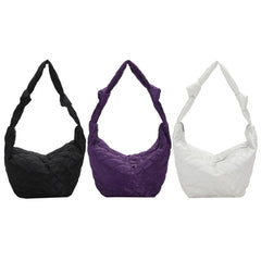 Women Top-handle Handbags Solid Cotton Padded Top-handle Totes