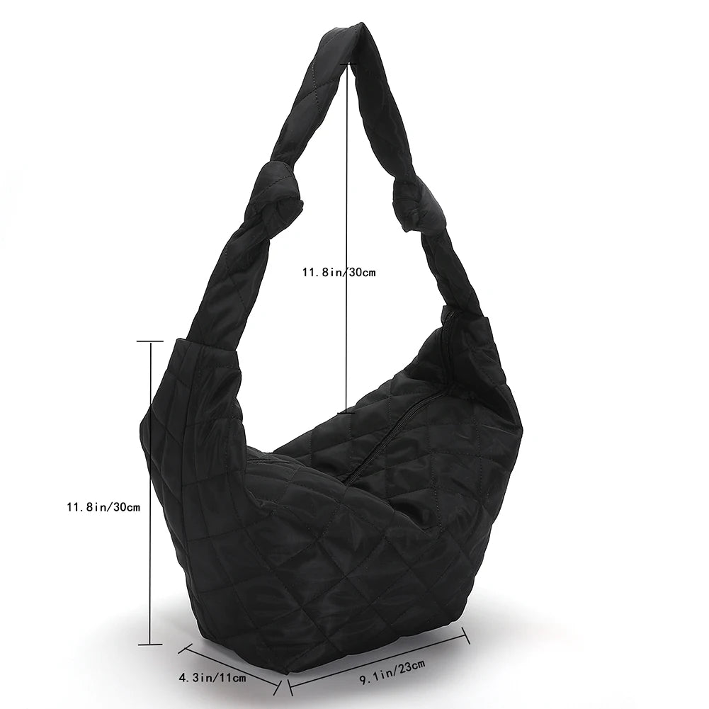 Women Top-handle Handbags Solid Cotton Padded Top-handle Totes
