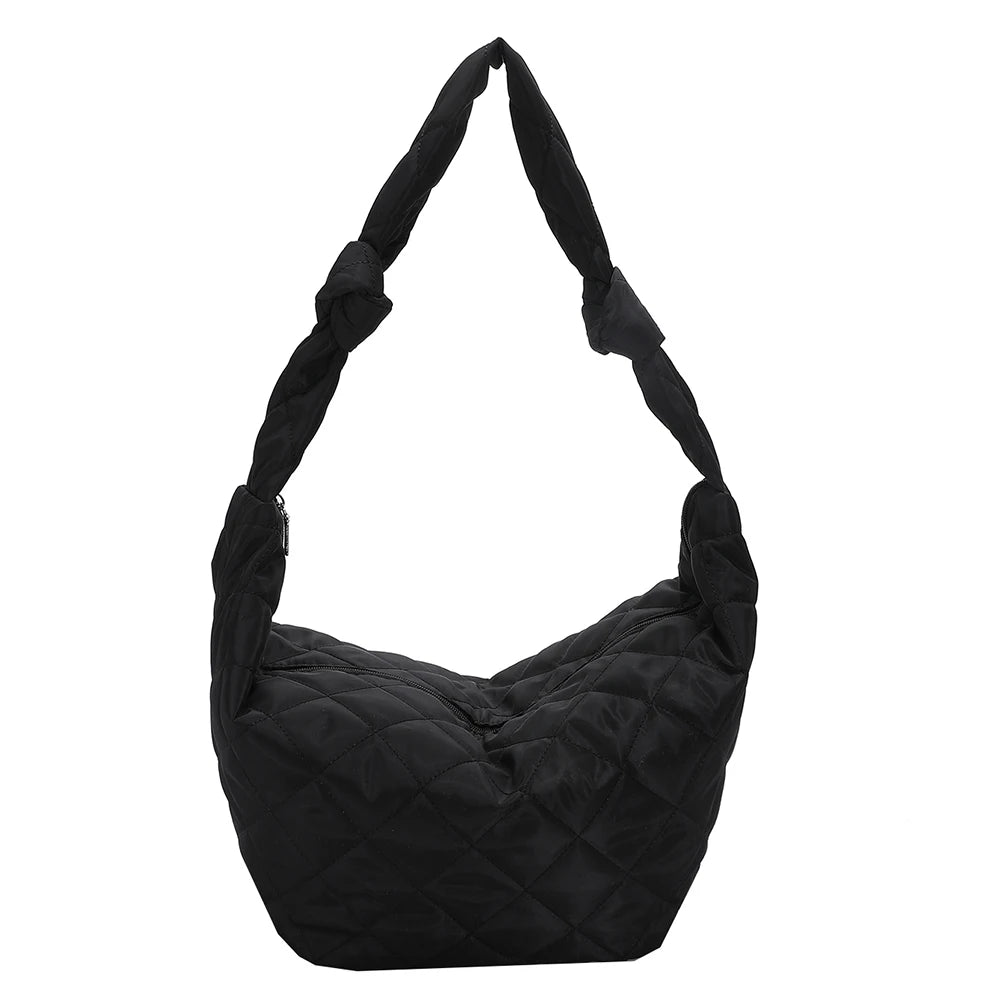 Women Top-handle Handbags Solid Cotton Padded Top-handle Totes