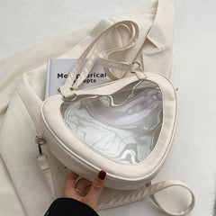 Heart Shaped PVC Transparent Shoulder Bag for Women