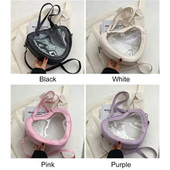 Heart Shaped PVC Transparent Shoulder Bag for Women