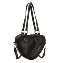 Heart Shaped PVC Transparent Shoulder Bag for Women
