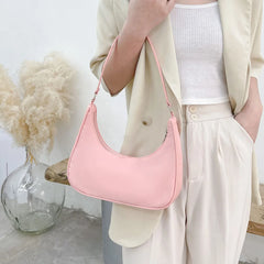 Nylon Hobos Handbag for Women Zipper Small Purse Top-handle