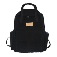 Corduroy School Bag for Girls Harajuku Student Schoolbags