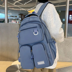 Waterproof Nylon Women's Backpack with Large Capacity Multi-Pockets
