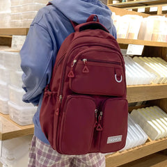Waterproof Nylon Women's Backpack with Large Capacity Multi-Pockets