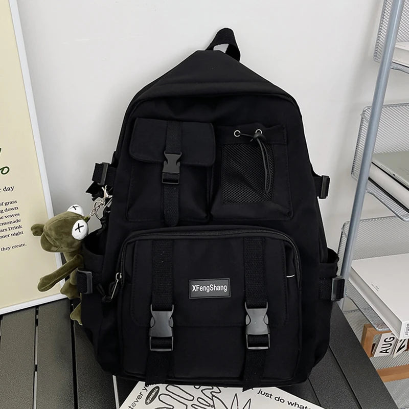Women's Waterproof Nylon Rucksack for Teenager Student Schoolbag