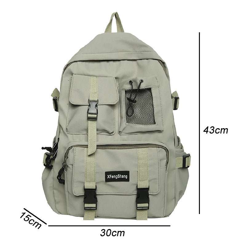 Women's Waterproof Nylon Rucksack for Teenager Student Schoolbag