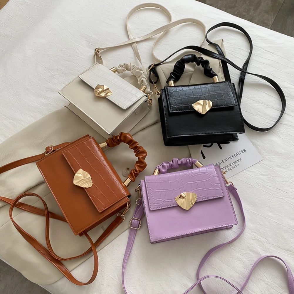 Women's Stone Pattern PU Leather Shoulder Bag Envelope Crossbody Handbag