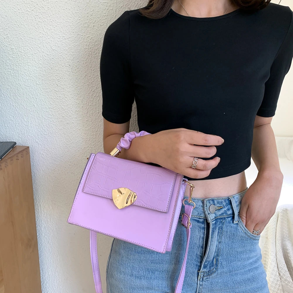 Women's Stone Pattern PU Leather Shoulder Bag Envelope Crossbody Handbag