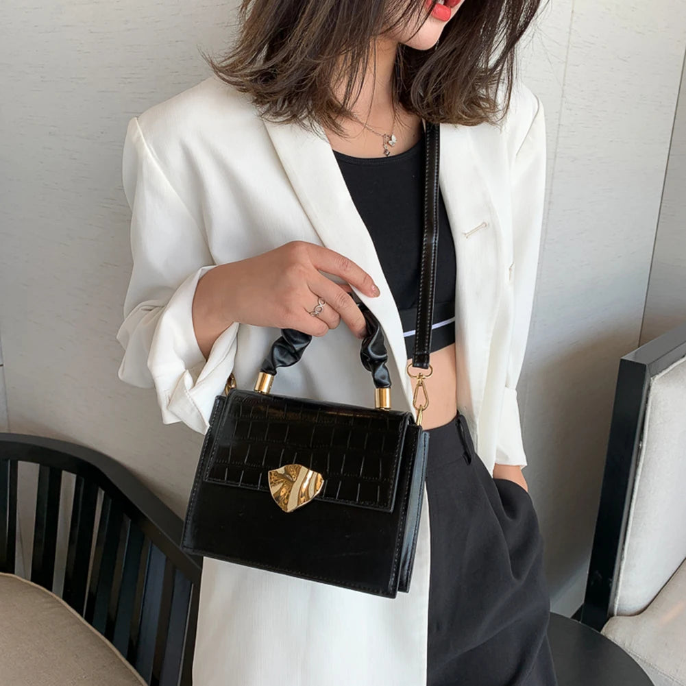 Women's Stone Pattern PU Leather Shoulder Bag Envelope Crossbody Handbag