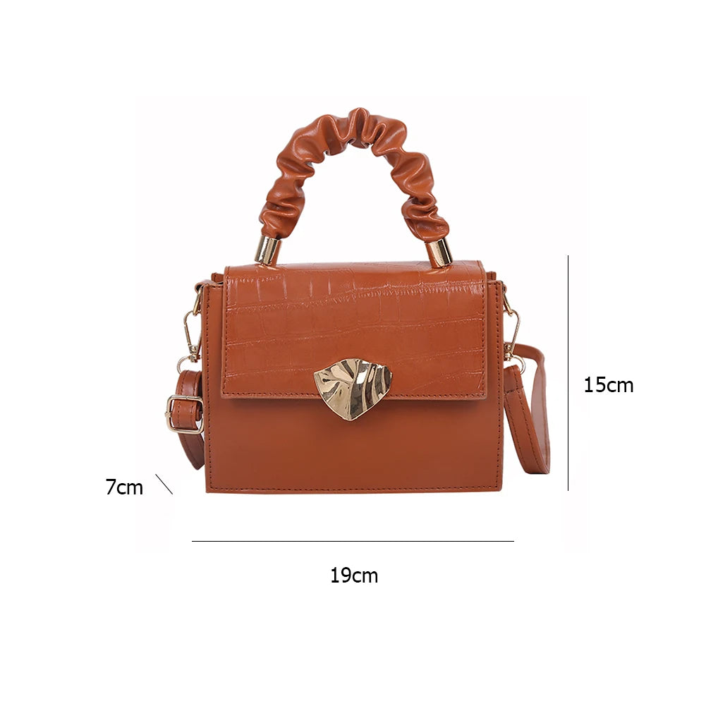 Women's Stone Pattern PU Leather Shoulder Bag Envelope Crossbody Handbag