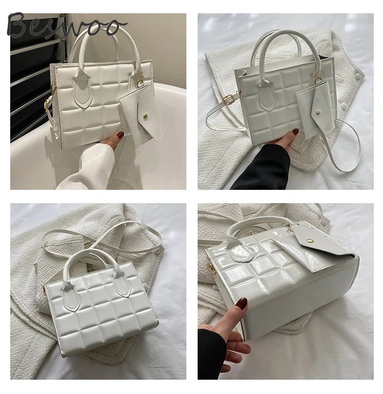 Women's Lacquered Embossed Cross-body Bag