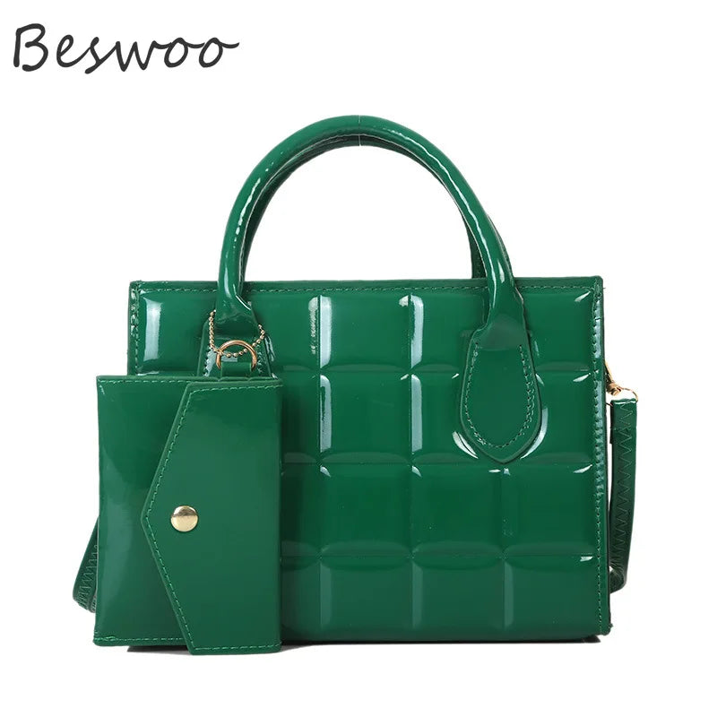 Women's Lacquered Embossed Cross-body Bag