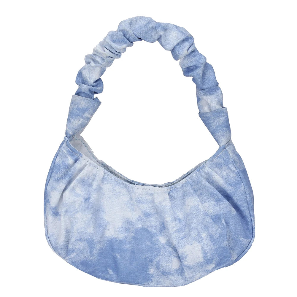 Tie Dye Printing Canvas Shoulder Underarm Bag for Women