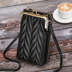 Women's Soft Leather Wallets Cell Phone Purse Messenger Bag