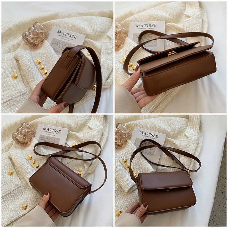 Women's Beige PU Leather Handlebag Armpit Handbag