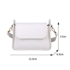 Women's PU Leather Shoulder Bag Solid Color Small Square Flap Purse