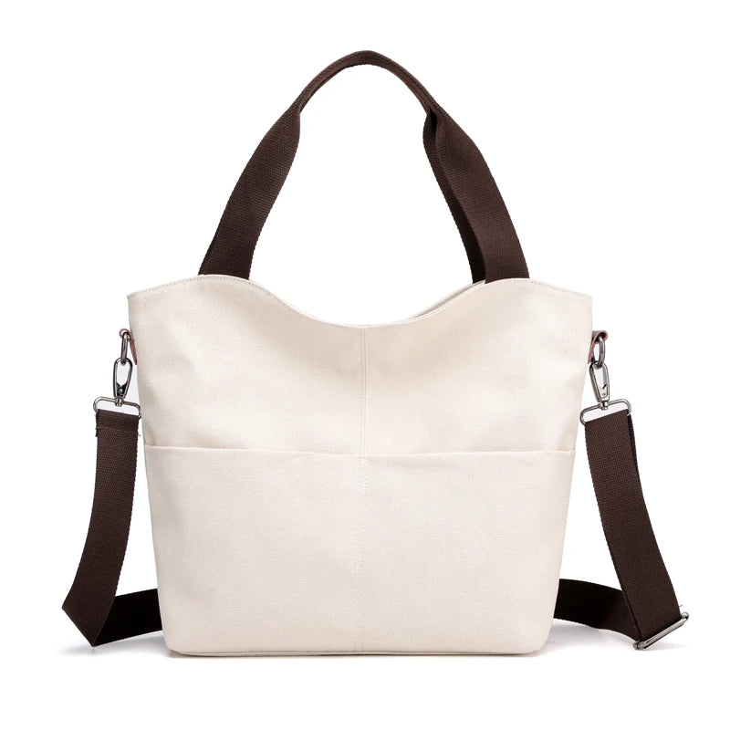 Women's Canvas Bucket Handbag Shoulder Bag Multifunction Satchel