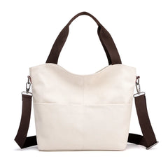 Women's Canvas Bucket Handbag Shoulder Bag Multifunction Satchel