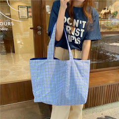 Women's Plaid Shoulder Bag Large Capacity Handbag