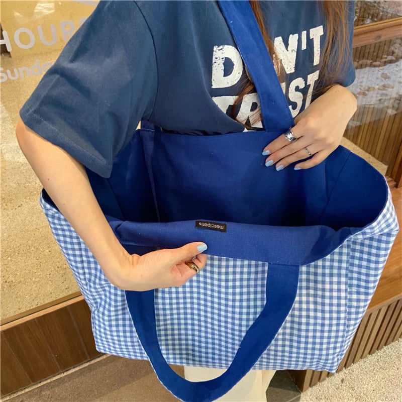 Women's Plaid Shoulder Bag Large Capacity Handbag