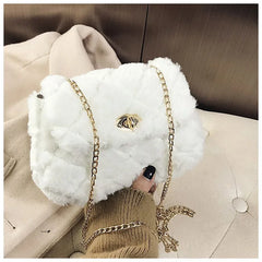 Women's Flannel Shoulder Bag High Capacity Handbag