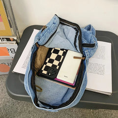 Women's Denim Backpack Harajuku Style Schoolbag