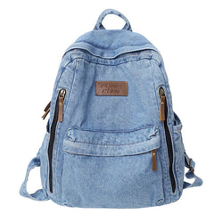 Women's Denim Backpack Harajuku Style Schoolbag