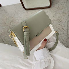 Women's PU Leather Crossbody Bag Chain Shoulder Handbag
