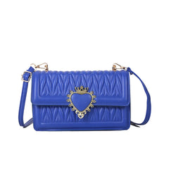 Women's Diagonal Crossbody Bags Heart Decoration Stripe Casual Bag