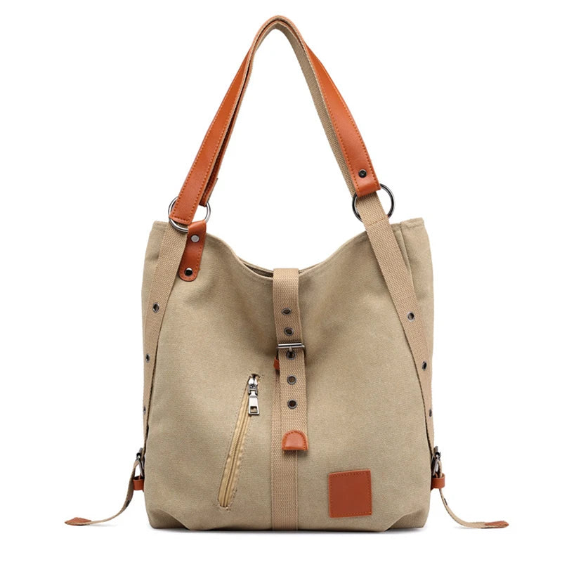 Women's Large Capacity Shoulder Messenger Bag Canvas Tote Bag
