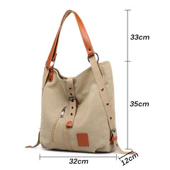 Women's Large Capacity Shoulder Messenger Bag Canvas Tote Bag