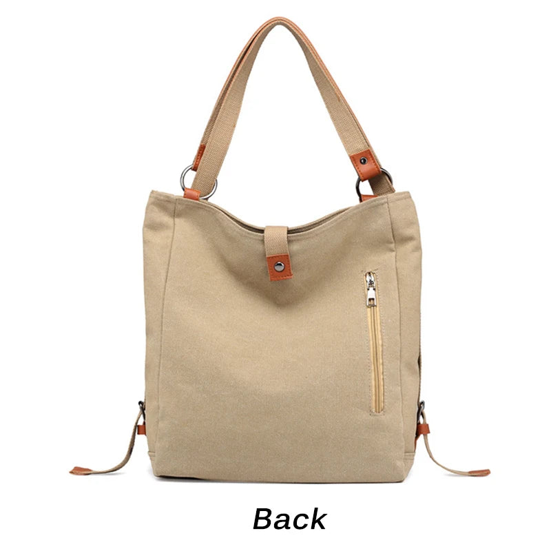 Women's Large Capacity Shoulder Messenger Bag Canvas Tote Bag
