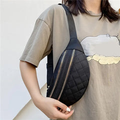 Women's PU Leather Waist Bag Waterproof Fanny Pack