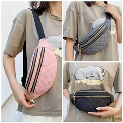 Women's PU Leather Waist Bag Waterproof Fanny Pack