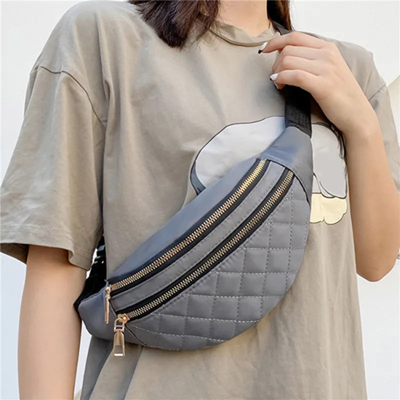 Women's PU Leather Waist Bag Waterproof Fanny Pack