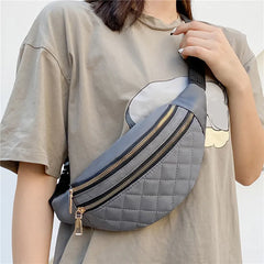 Women's PU Leather Waist Bag Waterproof Fanny Pack