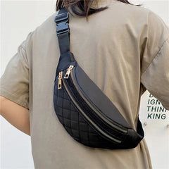 Women's PU Leather Waist Bag Waterproof Fanny Pack