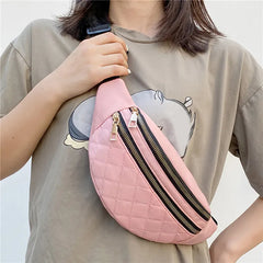 Women's PU Leather Waist Bag Waterproof Fanny Pack