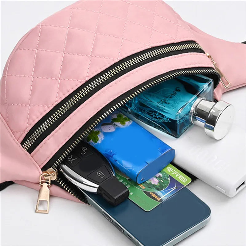 Women's PU Leather Waist Bag Waterproof Fanny Pack