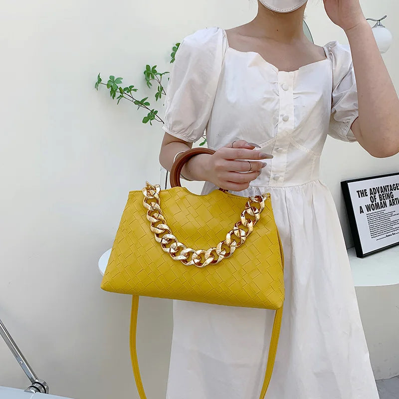 Women's Soft Leather Woven Clutch Bag Hobo Handbag Tote