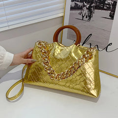 Women's Soft Leather Woven Clutch Bag Hobo Handbag Tote