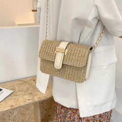Straw Shoulder Bag for Women Crossbody Messenger Summer Handbag Purse