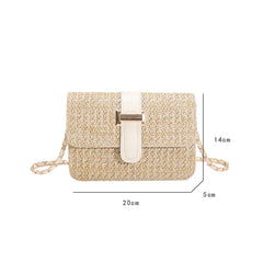 Straw Shoulder Bag for Women Crossbody Messenger Summer Handbag Purse