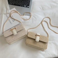 Straw Shoulder Bag for Women Crossbody Messenger Summer Handbag Purse