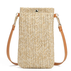 Woven Straw Women Crossbody Messenger Bag Rattan Shoulder Pack