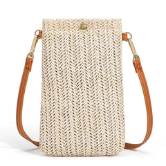 Woven Straw Women Crossbody Messenger Bag Rattan Shoulder Pack